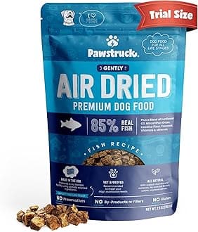 PawstruckAll Natural Air Dried Dog Food w/Real Fish - Grain Free, Made in USA, Non-GMO & Vet Recommended - High Protein Limited Ingredient Full-Feed - for All Breeds & Ages - 2.5oz Trial Bag