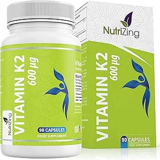 - NutriZing K2 Vitamin Supplement MK-7 - High Strength 600mcg - Supports Bone & Arterial Health - 90 Vegan Capsules - Vitamin K2 for Men & Women - 3 Month Supply