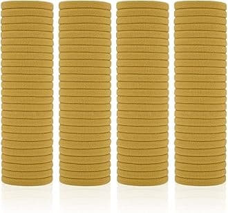 100 Pack Seamless Hair Ties for Women Girls Ponytail Holders for Thick Hair (Sand)