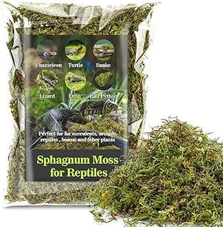 Sukh Sphagnum Moss for Reptiles -Terrarium Moss for Reptiles Peat Moss for Reptiles Habitat Bedding Moss for Snakes Turtle Frog Gecko and Other Reptiles Substrate (6.3, Ounces)