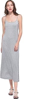 Papicutew Women's Long Full Cami Slip Dress Sleeveless Nightgowns