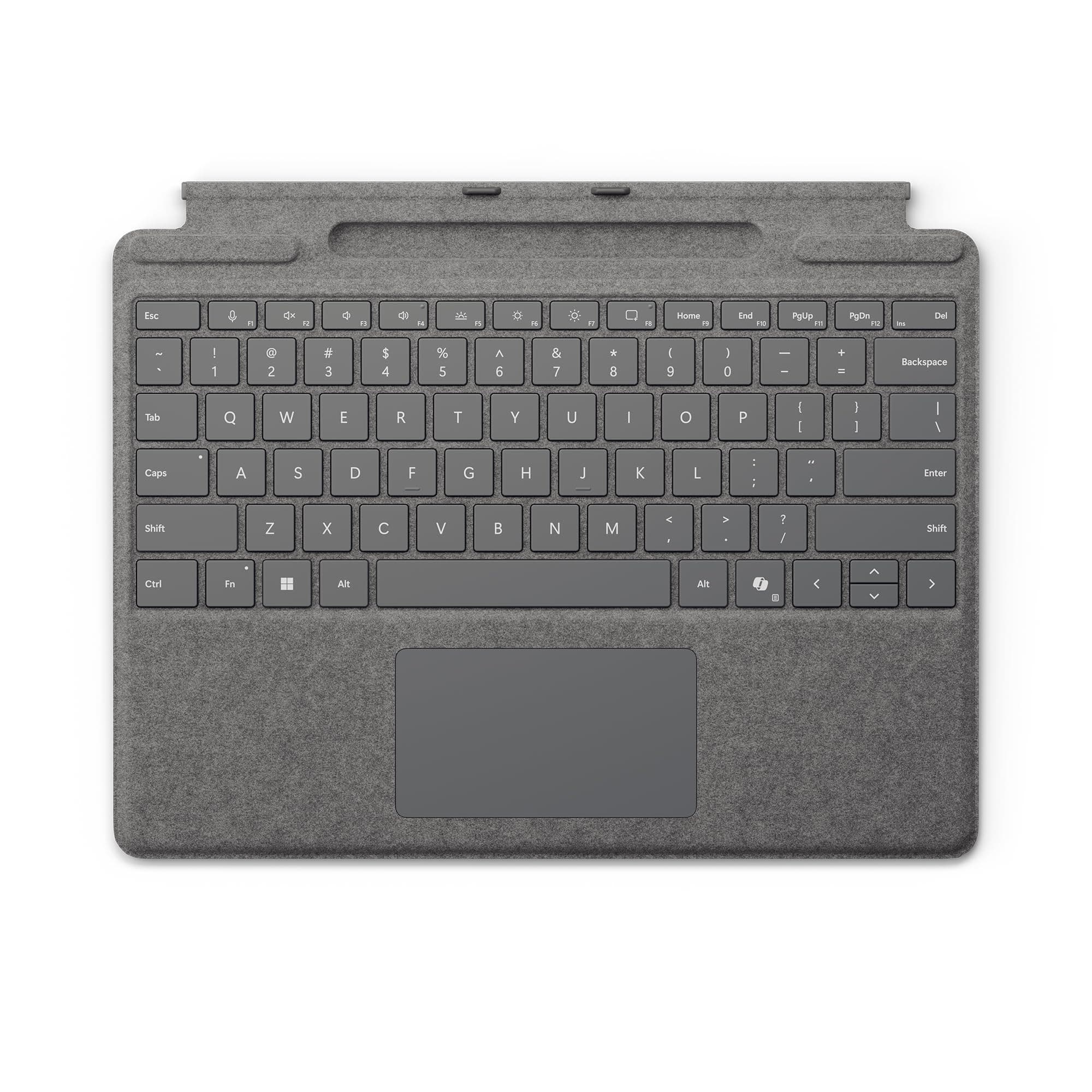 Surface Pro Keyboard for Surface Pro 9 and 8 with Pen Storage, Alcantara Material, Platinum