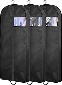 KIMBORA 54" Suit Bags for Closet Storage and Travel, Gusseted Hanging Garment Bags for Men Suit Cover With Handles for Clothes, Coats, Jackets, Shirts（3 Packs）