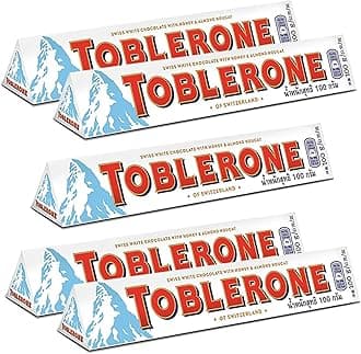 of Switzerland White Chocolate with Honey and Almond Nougat - 5 Pack, 5 X 100 gram