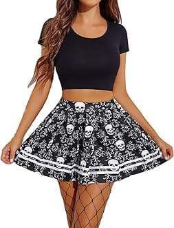 AvidloveWomens Pleated Skirt School Uniform Skirt Mini Skirt Pleated Cheer Skirt