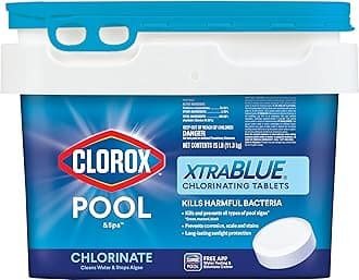 Clorox® Pool&Spa™ XtraBlue 3” Swimming Pool Chlorinating Tablets, Kills Bacteria & Stops Algae (25 LB)