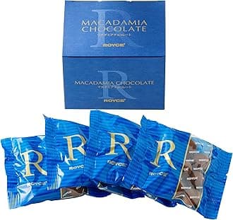 ROYCE' Macadamia Chocolate - Chocolate-Covered Savory Macadamia Nuts | Gourmet Snack for Gifting & Indulging | Japanese Chocolate from Hokkaido (4 Pouches)