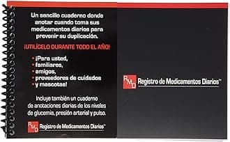 Registro de Medicamentos Diarios - Daily Medication Journal - Blood Pressure Log Book, Vital Signs and Blood Sugar Tracking, 12 Month Medical Journal, Compact Size, Spiral Bound, Made in USA (Spanish)