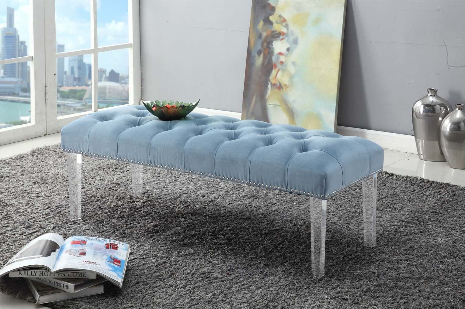 Tuffted Bench, Aqua
