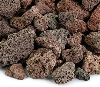 Lava Rock - 10 Pounds of Fireproof and Heatproof Volcanic Lava Rock, Perfect for Fire Pits, Fireplaces, BBQs and more. Indoor and Outdoor use - Organic, Natural, Hand-Picked Stones (3/4", Red)