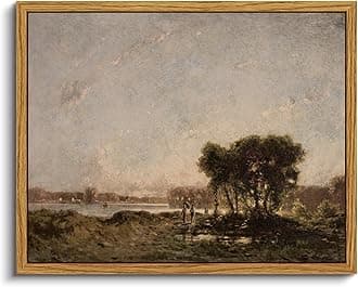 VIYYIEAFramed Canvas Wall Art Home Decor Classical Countryside Landscape Farmhouse Oil Painting Aesthetic Wall Decor Mid Century Artwork Canvas Prints Home Decor for Living Room Badroom 8x10in