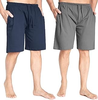 CityComfortMen's Twin Pack Pyjama Bottoms | Pack of Two Cotton Shorts with Elasticated Waist | Soft, Cosy & Comfy Lounge Shorts, Mens Pyjamas, Nightwear, Loungewear, PJs