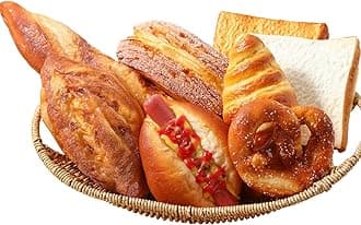 8pcs Artificial Bread Set, Realistic Fake Food for Display, Fake Bread for Decoration, Creative Staging Props, Includes Faux Croissant, Dessert, Baguette and Hotdog
