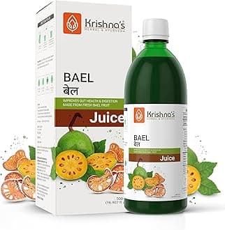 Krishna's Ayurveda Bael Juice- 500 ml concentrate | Sugar Free Beal Juice for Healthy Gut Health, Bel Swaras with No Added Color or Flavour