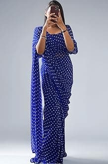 Sidhidata Women's Georgette Digital Printed Ready To Wear one Minute Saree With Unstitched Blouse Piece (Ready To wear Georgette)