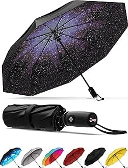 Repel Umbrella Windproof Travel Umbrellas for Rain - Easy Auto Open Close, Durable & Compact Umbrella, Strong Fiberglass Frame, Waterproof Canopy - Backpack, Purse, Portable Umbrella for Travel
