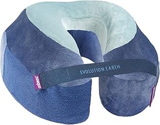 Cabeau Evolution Earth Memory Foam Travel Neck Pillow - The Best Travel Pillow with 360 Head, Neck and Chin Support (Water), grey, Water