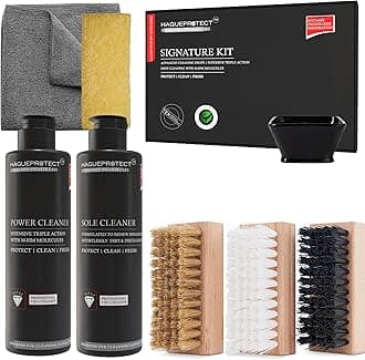 Haguepr Sneaker Cleaning Kit- Microfibre Towel & Stain Eraser|Medium Bristle Shoe Brush, White Deep Shoe Cleaning Spray, Cleaning Bowl For Sneaker & Sports Shoes | Perfect for SneakerHeads…