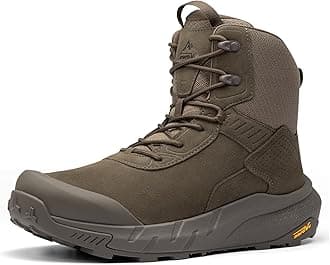 NORTIV 8 Men's Waterproof Military Tactical Hiking Work Boots Leather Motorcycle Combat Lightweight Non-Slip Boots for Men 8 Inches