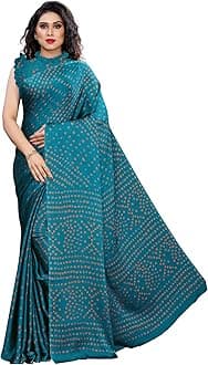 MIRCHI FASHION Women's Plain Weave Chiffon Geometric Printed Saree with Blouse Piece
