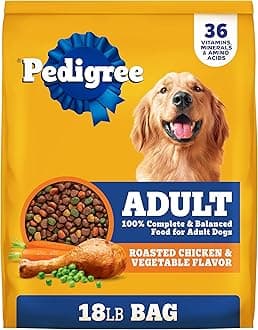 Pedigree Adult Dry Dog Food, Complete Nutrition, Roasted Chicken & Vegetable Flavor, 18 lb. Bag