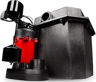 Red Lion RL-SPS33 1/4 HP Sump Pump Water Removal System with Vertical Float Switch and Five Gallon Basin