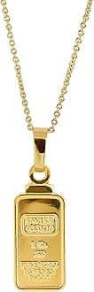 American Coin Treasures 1 Gram Swiss Ingot Replica Pendant Layered in 24KT Gold