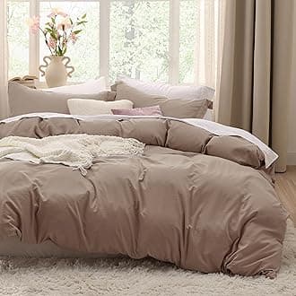 Bedsure Khaki Duvet Cover Full Size - 3 Pieces Prewashed Extra Soft Cotton-Like Polyester Bedding Set, Includes 1 Duvet Cover 80x90 Inches with Zipper Closure & 2 Pillow Shams, Comforter Not Included