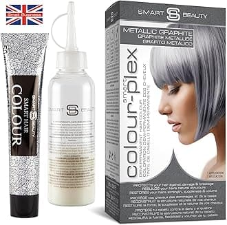 Metallic Graphite Grey Hair Dye Demi-Permanent, Grey Toner for Bleached Hair, Anti-Breakage Plex Hair Care, Vegan Hair Dye & Cruelty-Free, 100% Grey Coverage, Silver Grey Hair Colour by Smart Beauty