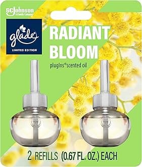 GladePlugIns Refills Air Freshener, Radiant Bloom, Scented and Essential Oils for Home and Bathroom, 0.67 Fl Oz, 2 Count
