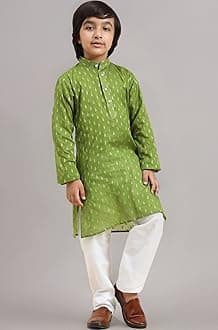 Pro-Ethic Style Developer Boy's Cotton Printed Kurta Pajama For Kid'S s Traditional Dress Kurta Pajama Set