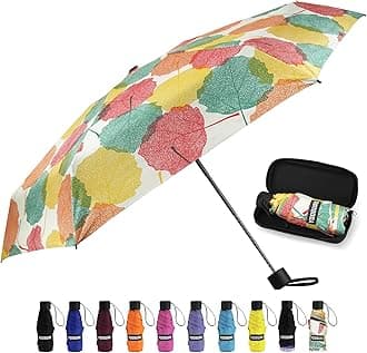 Yoobure Small Mini Umbrella with Case Light Compact Design Perfect for Travel Lightweight Portable Parasol Outdoor Sun&Rain Umbrellas