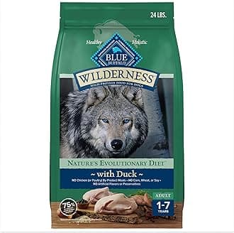 Blue Buffalo Wilderness High Protein Natural Adult Dry Dog Food Plus Wholesome Grains, Duck 24 LB Bag