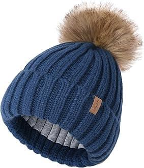 FURTALKKids Winter Hat Toddler Knitted Beanie with Faux Fur Pom Poms for Baby Girls BoysOEKO-TEX STANDARD 100
