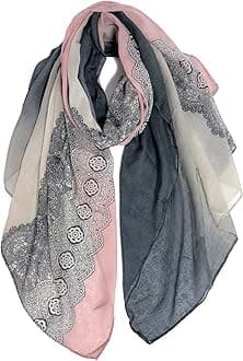 Stylish Scarves for Women Lightweight Fashion Lace Printed Wrap Scarfs Shawl for Dress