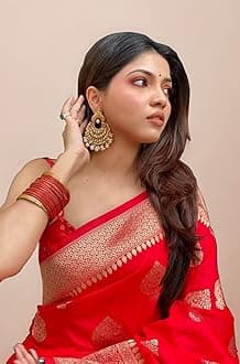 Women's Banarasi Saree Pure Kanjivaram Silk Saree Soft new ladies 2023 Design Wear Pattu Sarees Latest Cotton Party Sari collections With Blouse Piece for Wedding sadi (PARI 122 MAROON)