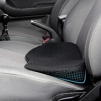 Car Seat Cushion - Memory Foam Car Seat Pad - Sciatica & Back Pain Relief - Car Seat Cushion for Drivers - Road Trip Essentials for Drivers (Black)