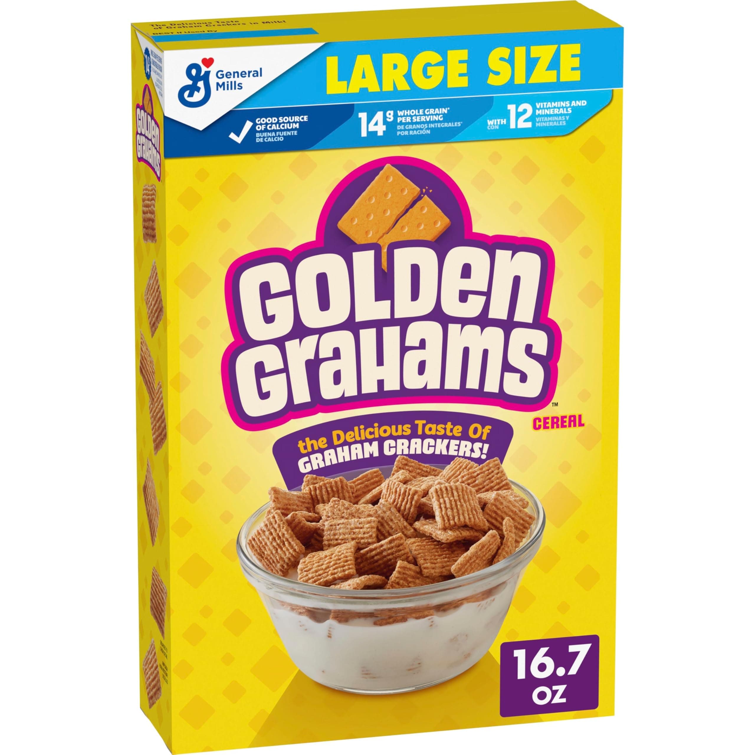 Golden Grahams Breakfast Cereal, Graham Cracker Taste, Made with Whole Grain, Large Size, 16.7 oz