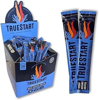 TrueStart Barista Grade Decaf Coffee – 100% Full Flavour Instant Coffee, 360g (200 Sachets), Mycotoxin-Free & Rich in Antioxidants, Premium Freeze-Dried, Smooth Rich Roast, Decaffeinated