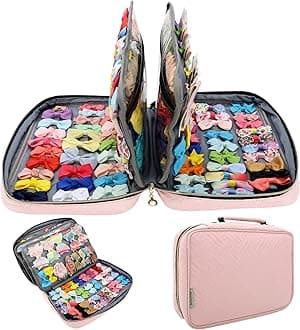 MICOM Hair Accessory Storage Bag For Baby Girls, Organizer, Multifunctional Carrying Case for Display Hair Clips, Headbands, Scrunchies, Travel Storage Bag