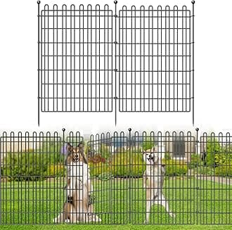 20 Panels No Dig Decorative Garden Fence with Gate for Yard, 40 in(H) X 47.2 ft(L) Animal Barrier Fencing for Outdoor Dog, Metal Portable Garden Fences for Borders, Pets, Landscape, Temporary Fence