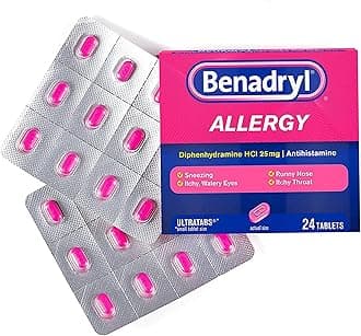 Allergy Relief 25 mg Diphenhydramine HCl Tablet, 24 per Box