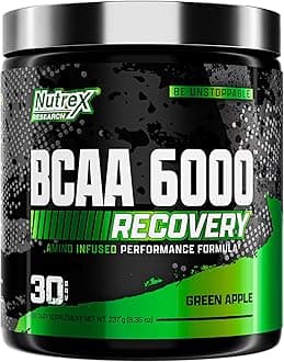 BCAA Powder 6000 Amino Acid - 6 Grams of BCAAs Amino Acids Supplement for Post Workout Recovery & Muscle Growth - Amino Energy Workout Recovery Drink (Green Apple - 30 Servings)