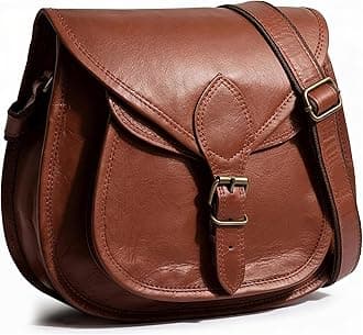 RUSTIC TOWN Leather Crossbody Satchel Bag Vintage Purses Handbags for Women