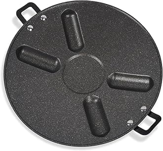 BISONBERG Non-Stick BBQ Grill Plate for Roasting, Cooking - Portable Stovetop, Indoor Outdoor Garden Camping, DIY Korean Barbecue Grill Pan Black