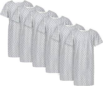 Linteum Textile Hospital Patient Gown Cotton Blended Unisex Comfortable & Durable with Back Ties Fits Up to 2XL