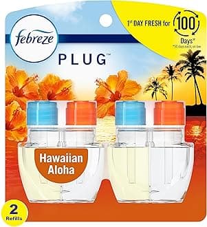 Febreze Plug In Air Freshener Scented Oil Refill, Hawaiian Aloha,2 Count