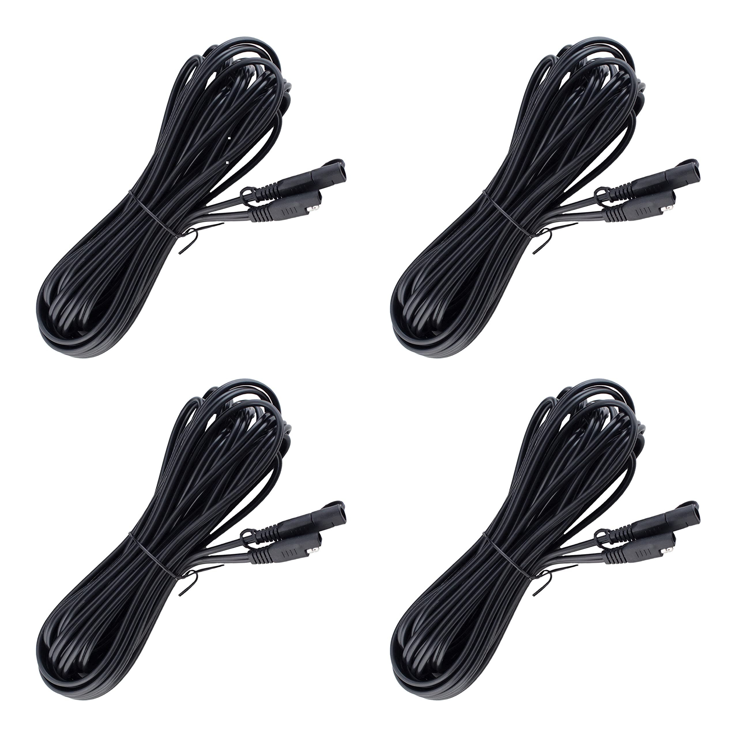 Battery Tender 12 Foot Extension SAE Cable 4 Pack - Designed for Use with Battery Tender Chargers - Quick Connect Plugs for Easy Connection to Motorcycle, Cars, ATVs and More - 081-0148-12-BG4