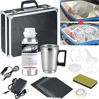 Pmbqifay Headlight Restoration Kit, Car Headlight Polish Repair Renovation Kit with 200ML Repair Liquid for Repair Headlight Yellowing, Haze, Oxidation, Scrashes