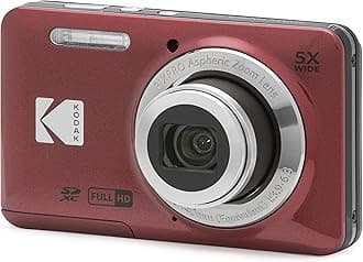 KODAK PIXPRO Friendly Zoom FZ55-RD 16MP Digital Camera with 5X Optical Zoom 28mm Wide Angle and 2.7" LCD Screen (Red)